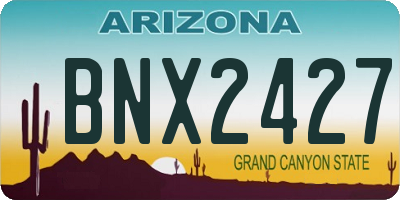 AZ license plate BNX2427