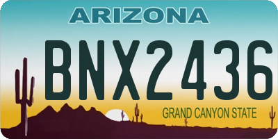 AZ license plate BNX2436