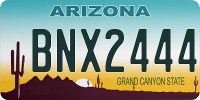 AZ license plate BNX2444