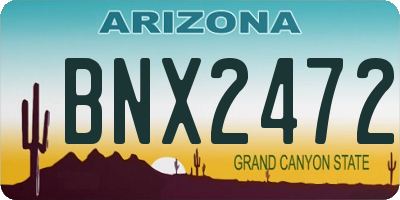 AZ license plate BNX2472