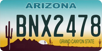 AZ license plate BNX2478