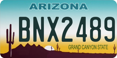 AZ license plate BNX2489