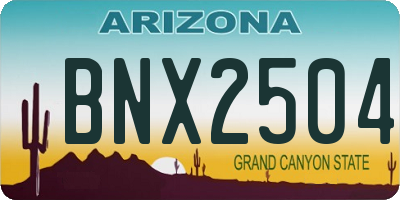 AZ license plate BNX2504