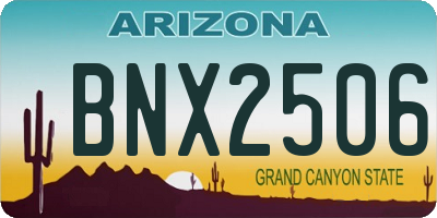 AZ license plate BNX2506