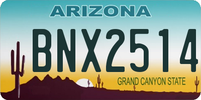 AZ license plate BNX2514