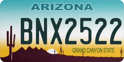 AZ license plate BNX2522
