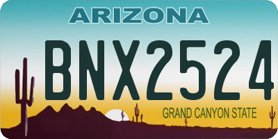 AZ license plate BNX2524