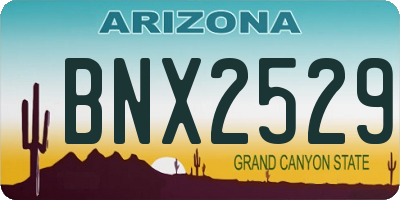 AZ license plate BNX2529