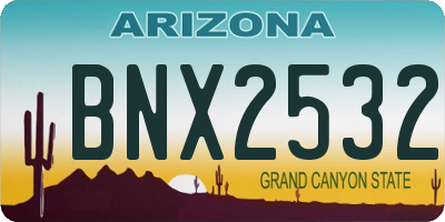 AZ license plate BNX2532