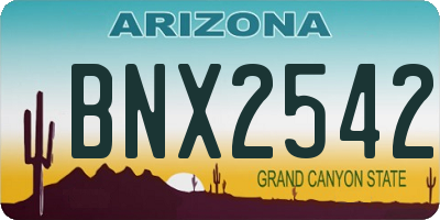 AZ license plate BNX2542