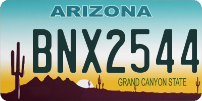 AZ license plate BNX2544