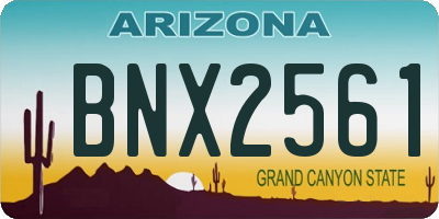 AZ license plate BNX2561