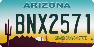 AZ license plate BNX2571