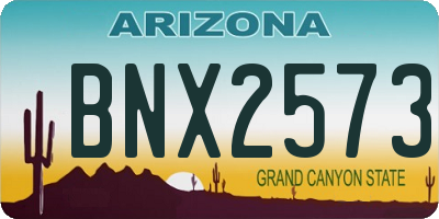 AZ license plate BNX2573