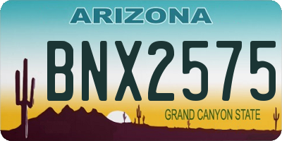 AZ license plate BNX2575