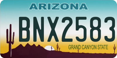 AZ license plate BNX2583