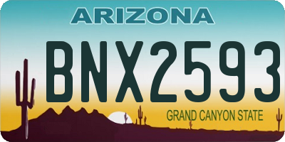 AZ license plate BNX2593