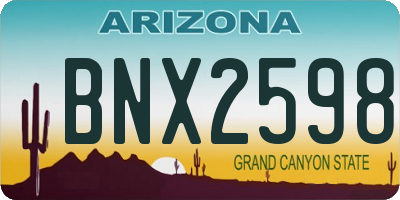 AZ license plate BNX2598