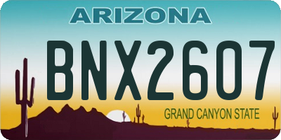 AZ license plate BNX2607