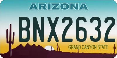 AZ license plate BNX2632
