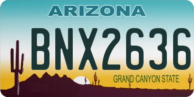 AZ license plate BNX2636