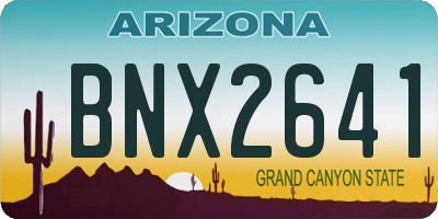 AZ license plate BNX2641
