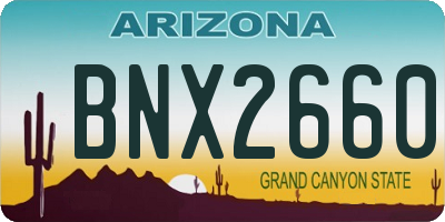 AZ license plate BNX2660