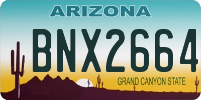 AZ license plate BNX2664