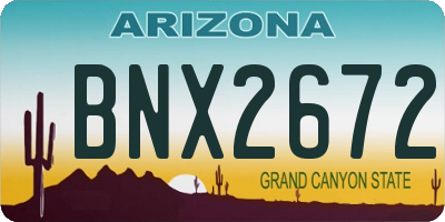 AZ license plate BNX2672
