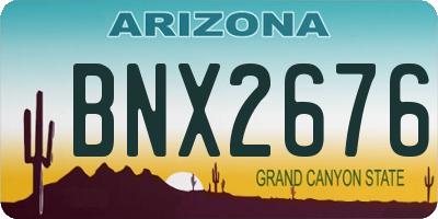 AZ license plate BNX2676