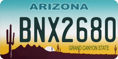 AZ license plate BNX2680