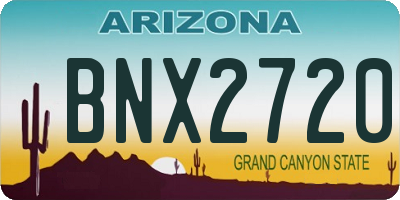 AZ license plate BNX2720