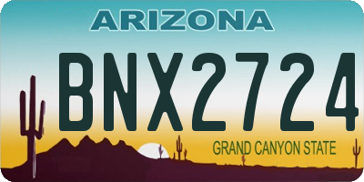 AZ license plate BNX2724