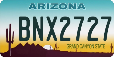 AZ license plate BNX2727