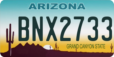 AZ license plate BNX2733