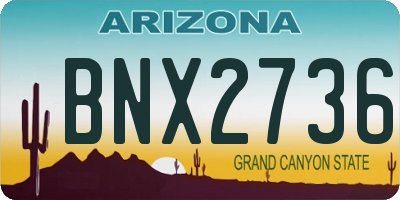 AZ license plate BNX2736