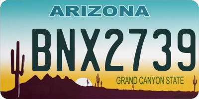 AZ license plate BNX2739