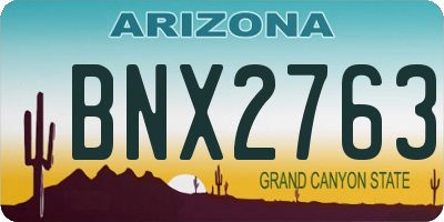 AZ license plate BNX2763