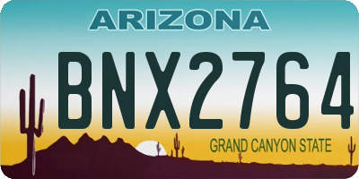 AZ license plate BNX2764