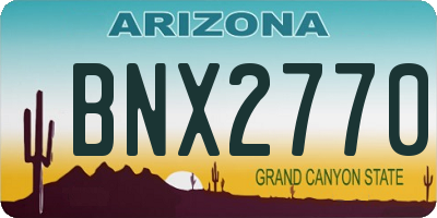AZ license plate BNX2770