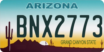 AZ license plate BNX2773