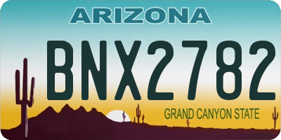 AZ license plate BNX2782