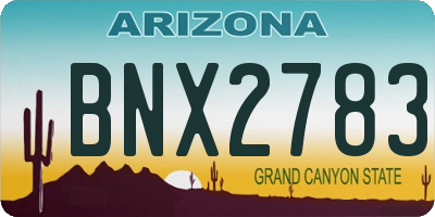 AZ license plate BNX2783