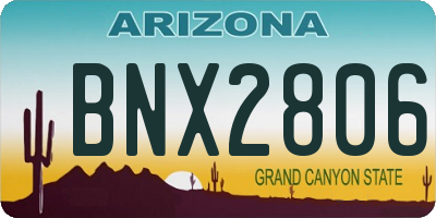 AZ license plate BNX2806