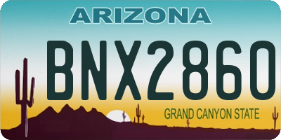 AZ license plate BNX2860