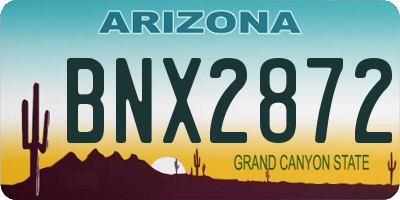 AZ license plate BNX2872