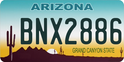 AZ license plate BNX2886