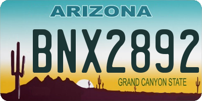 AZ license plate BNX2892