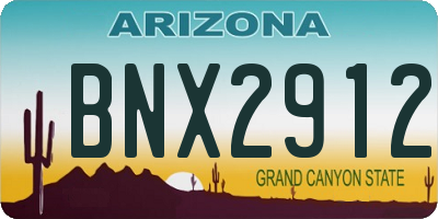 AZ license plate BNX2912