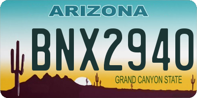 AZ license plate BNX2940